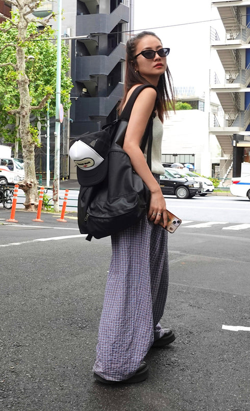 チェックボリュームラフパンツ